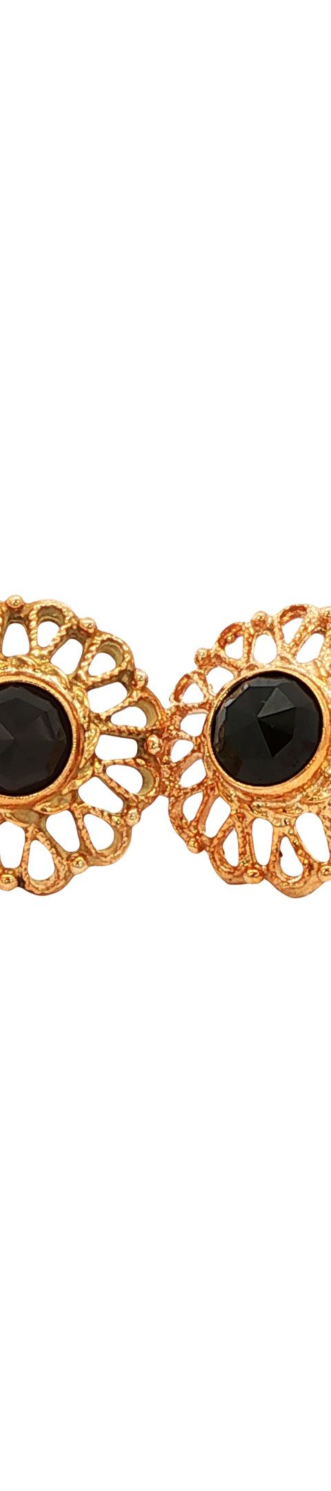 Vintage 14K Gold Stud Earrings with Garnet